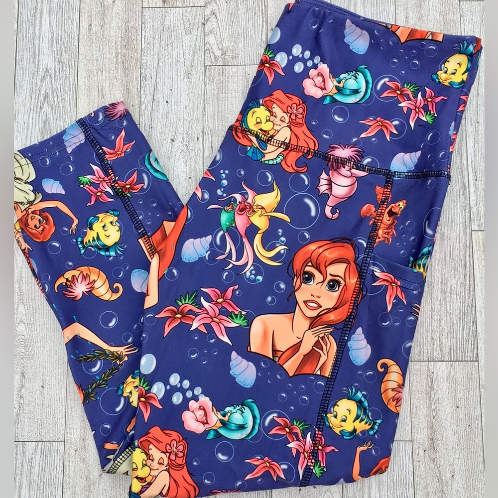 Disneys Little Mermaid Capri Leggings with Side pockets